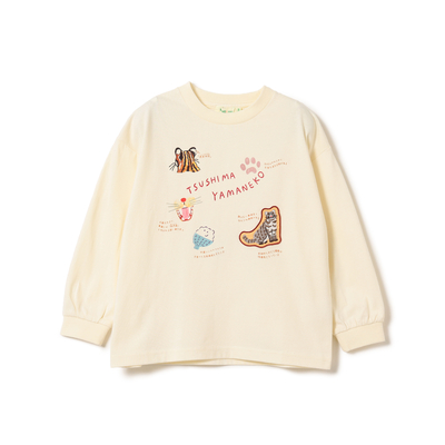 那須どうぶつ王国×BEAMS mini　ロングスリーブTシャツ　ツシマヤマネコ