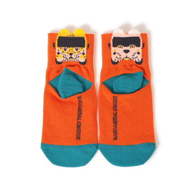 那須どうぶつ王国×BEAMS mini　ソックス　 オレンジ