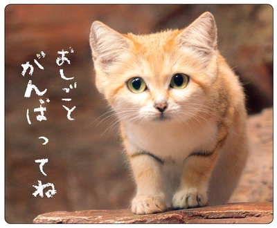 マウスパッド/ラバーマット　スナネコ【original】「おしごとがんばってね」