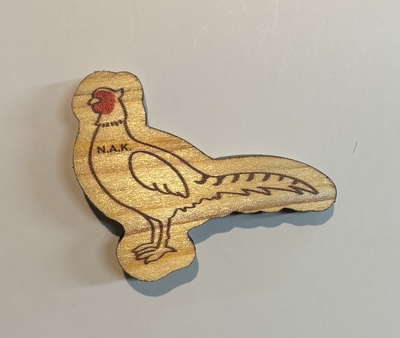 傷病鳥獣木製マグネット キジ