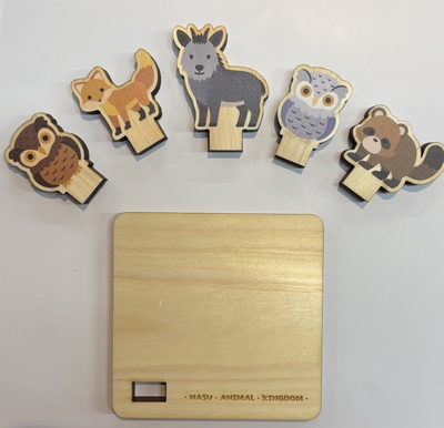 傷病鳥獣木製コースター