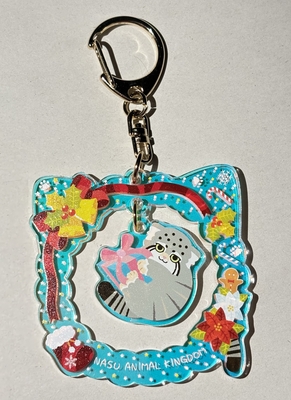 クリスマスプラプラキーホルダー　マヌルネコ