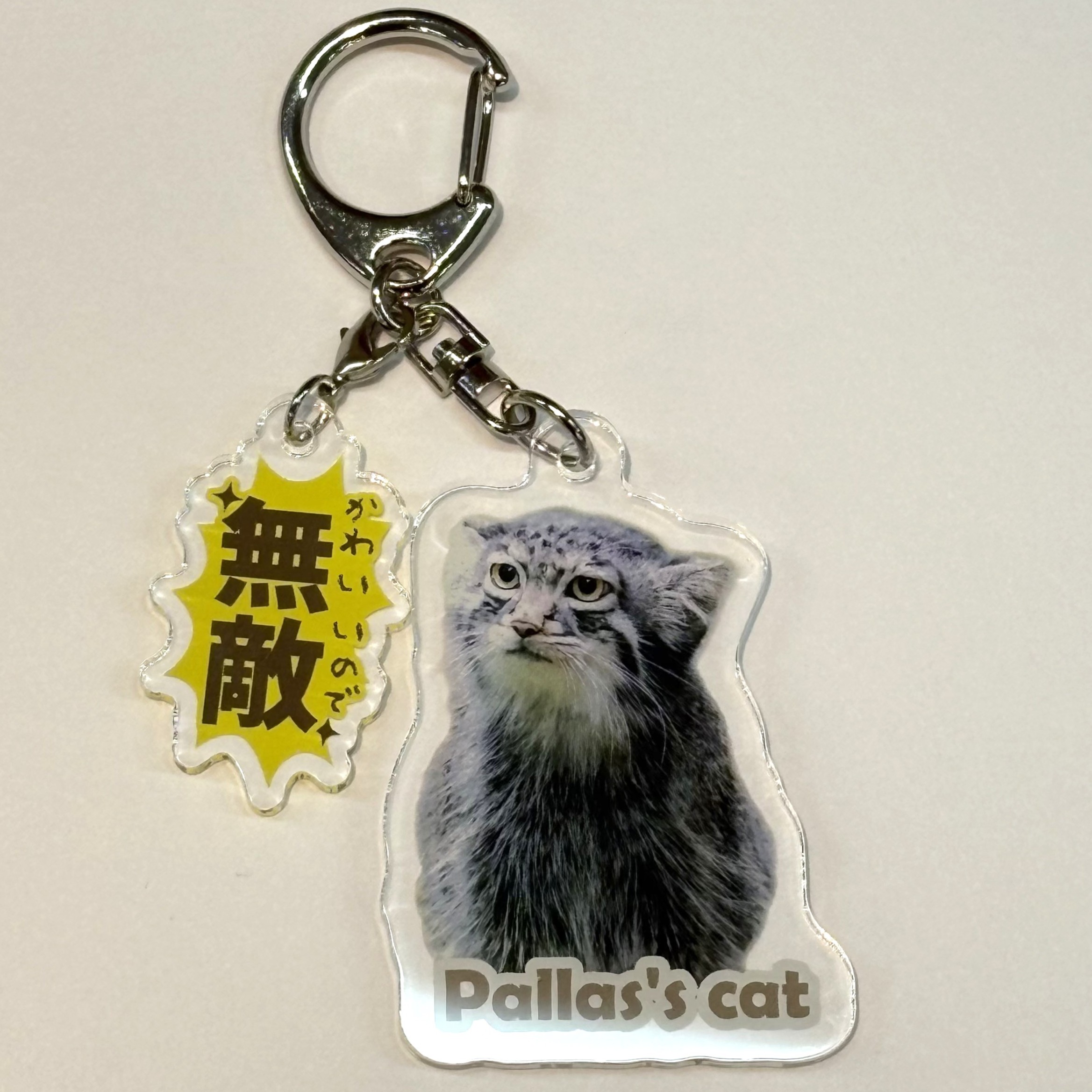 セリフチャーム付き アクリルキーホルダー マヌルネコ | 那須どうぶつ