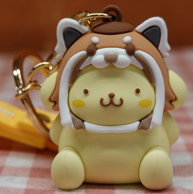 ポムポムプリン &times; レッサーパンダ ラバー立体キーホルダー【那須どうぶつ王国オリジナル】コラボレーション