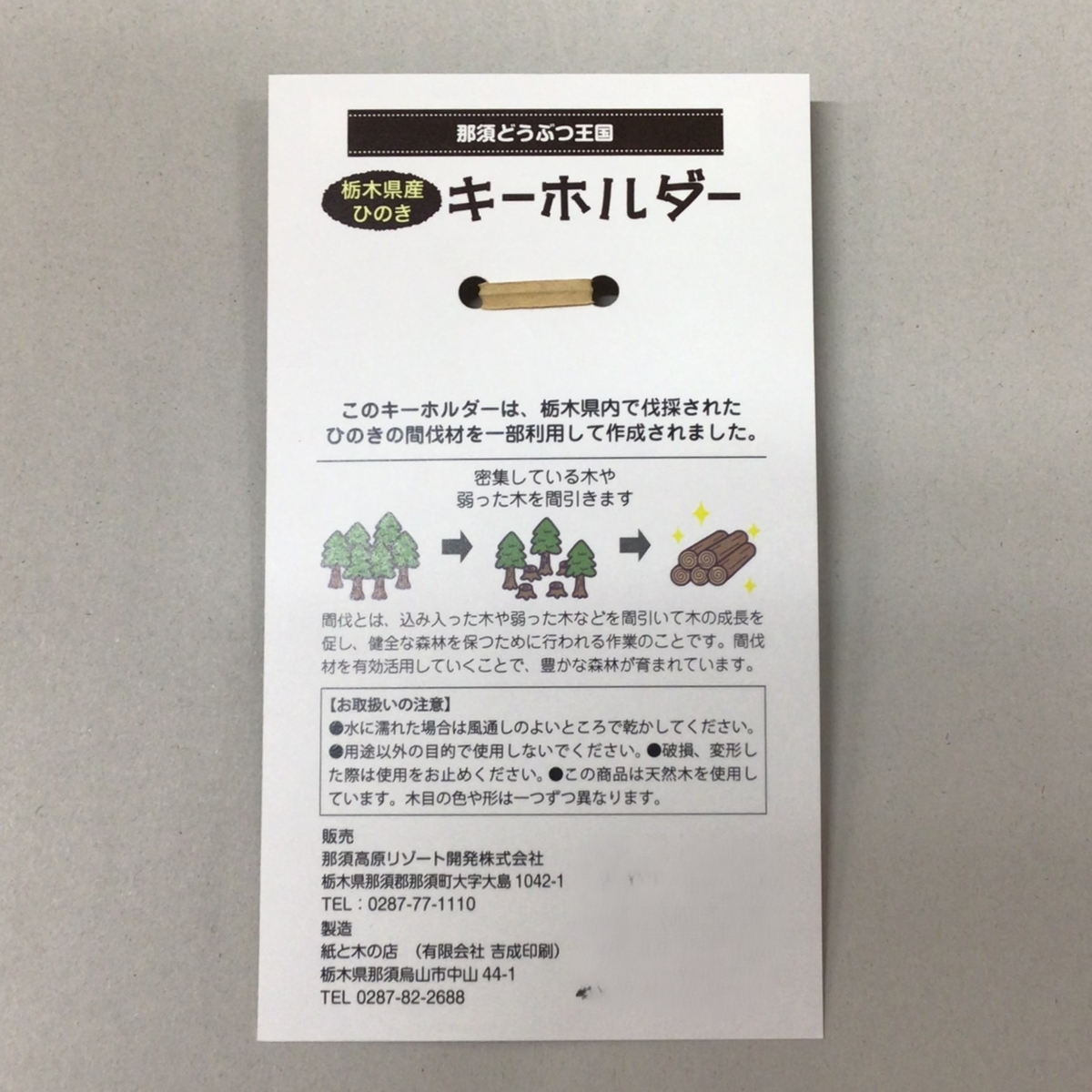ヒノキ間伐材くり抜きキーホルダーハシビロコウ【Original】 | 那須