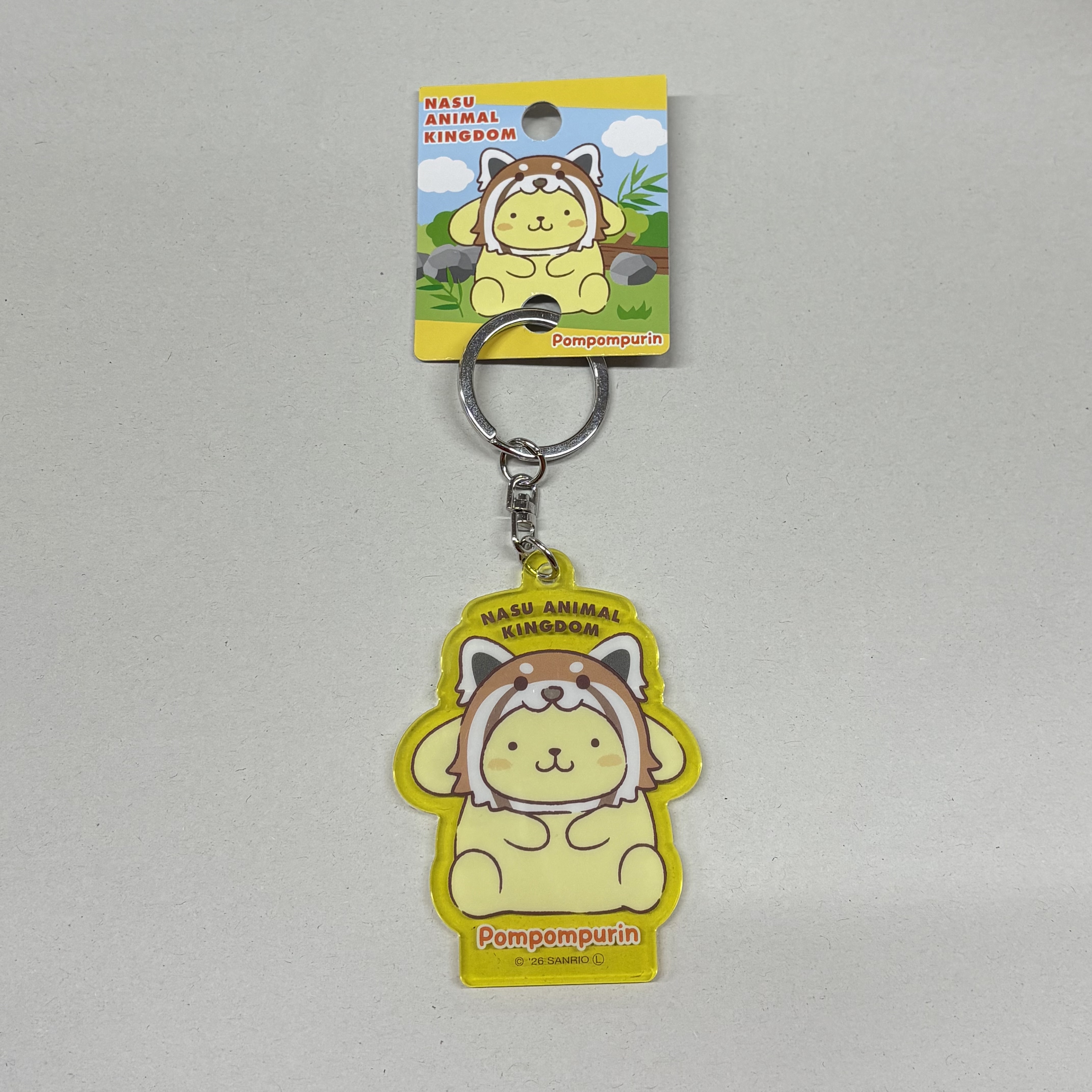 ポムポムプリン×レッサーパンダ 薄型アクリルキーホルダー 【那須