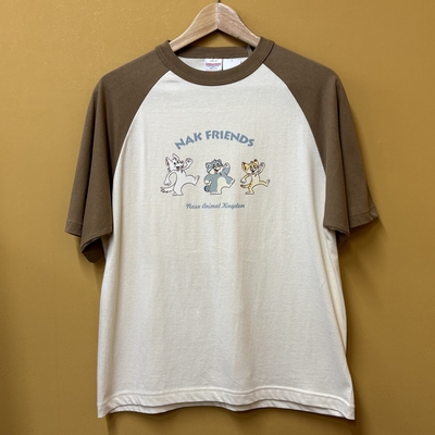 【Original】ラグランＴシャツ NAK FRIENDS ライトブラウン 大人用