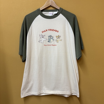 【Original】ラグランＴシャツ NAK FRIENDS オリーブ 大人用
