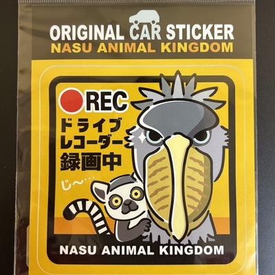 【Original】 CARステッカー ハシビロコウ ドライブレコーダー録画中