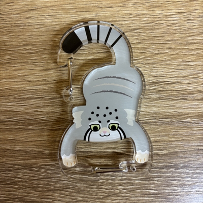 ラバーバンド持っちゃうカラビナ マヌルネコ