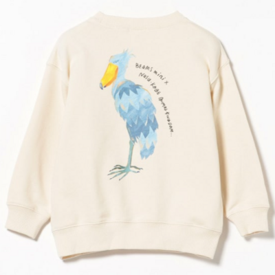 BEAMS mini &times;どうぶつ王国【Original】大人サイズ スウェット ハシビロコウ