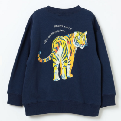 BEAMS mini &times;どうぶつ王国【Original】大人サイズ スウェット アムールトラ　※那須どうぶつ王国限定