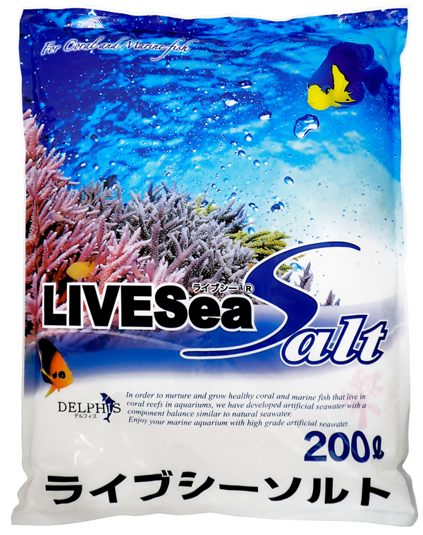 人工海水 ライブシーソルト LIVE Sea 200ℓ×3袋 専用計量カップ付き DELPHIS ライブシーソルト 200L | NMCオンラインショップ