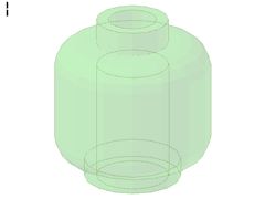 %28621 ミニフィグ・ヘッド無地[透明黄緑](中空)