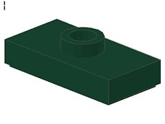 %15573 プレート[濃緑]1x2(中央ポッチ、新タイプ)