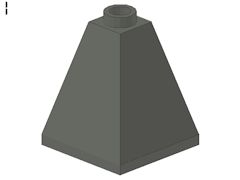 %3688 スロープ75度[新濃灰]2x2x2(4方向傾斜、斜面:粒大)
