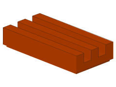 %2412b タイル[ダークオレンジ]1x2グリル