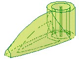 バイオニクルの牙[透明薄緑]1x3(軸穴)