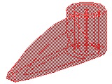 バイオニクルの牙[透明赤]1x3(軸穴)