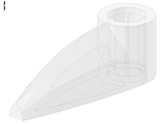 バイオニクルの牙[透明クリア]1x3(軸穴)