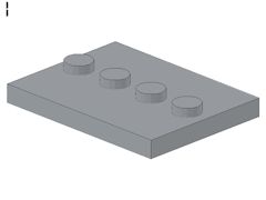%88646 タイル[新灰]4x3(中央にポッチ4個)