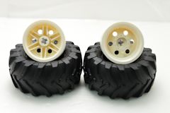 %70695 %56145 56x26トラクタータイヤx2 車輪[白](軸穴)x2