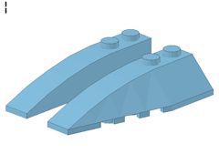 %41748 %41747 ウェッジ[パステル薄青]2x6x1(カーブスロープ左右ペア)