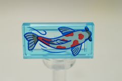 %3069b タイル[透明水色]1x2(鯉[白/コーラル])