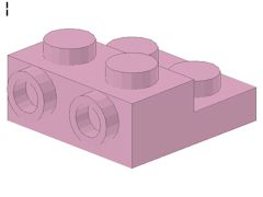 %99206 プレート[パステルダークピンク]2x2x2/3(横にポッチ)