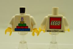 ミニフィグ胴体[白](８、背中にＬＥＧＯロゴ)
