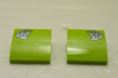 %15068 カーブスロープ[黄緑]2x2(Dodge SRT Hellcat ロゴ、左右ペア)