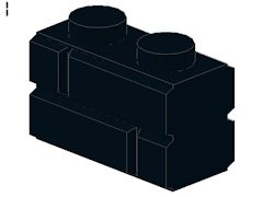 %98283 ブロック[黒]1x2(レンガ)