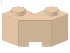 %87620 ブロック[肌色]2x2(片側面がギザギザ)