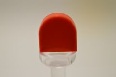 %24246 タイル[赤オレンジ]1x1(半円)