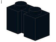 %4216 ブロック[黒]1x2(縦溝)