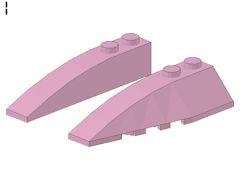 %41748 %41747 ウェッジ[パステルダークピンク]2x6x1(カーブスロープ左右ペア)