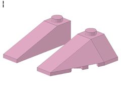 %43710 %43711 ウェッジ[パステルダークピンク]2x4(左右ペア)