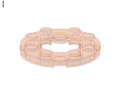 %11833 プレート円[透明アメ色]4x4(穴2x2)