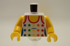 ミニフィグ胴体[白/黄色](星模様のタンクトップ)