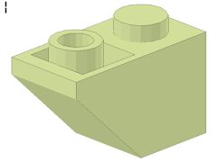 %3665 逆スロープ45度[パステル黄緑]2x1(斜面:粒大)