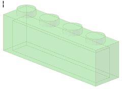 %3066 ブロック[透明黄緑]1x4(仕切無し)