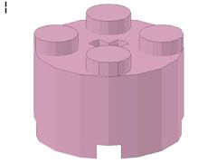 %3941 ブロック[パステルダークピンク]2x2(丸)