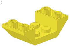 %4871 逆スロープ45度[パステル薄黄]4x2(両側傾斜、斜面:粒大)