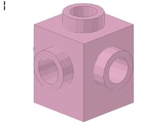 %4733 ブロック[パステルダークピンク]1x1(4方向ポッチ)