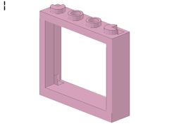 %60594 窓枠[パステルダークピンク]1x4x3(シャッタータブ無)