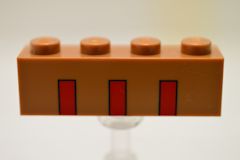 %3010 ブロック[黄褐色]1x4(3本ライン[赤])