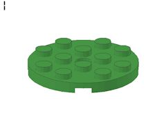 %60474 プレート[薄緑]4x4(円、ペグ穴)