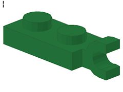 %63868 プレート[緑色]1x2(端に水平クリップ)