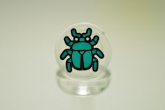 %98138 タイル[透明クリア]1x1(円、カブトムシ)