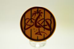 %4150 タイル[黄褐色]2x2(円、ドラゴン)